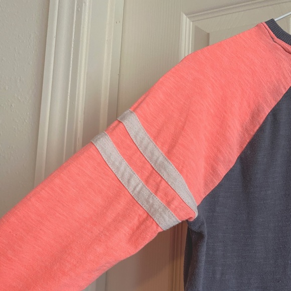Cat & Jack Girl’s XL Football Tee Tshirt 3/4 Sleeve Sunday Funday Orange Gray - Picture 4 of 6
